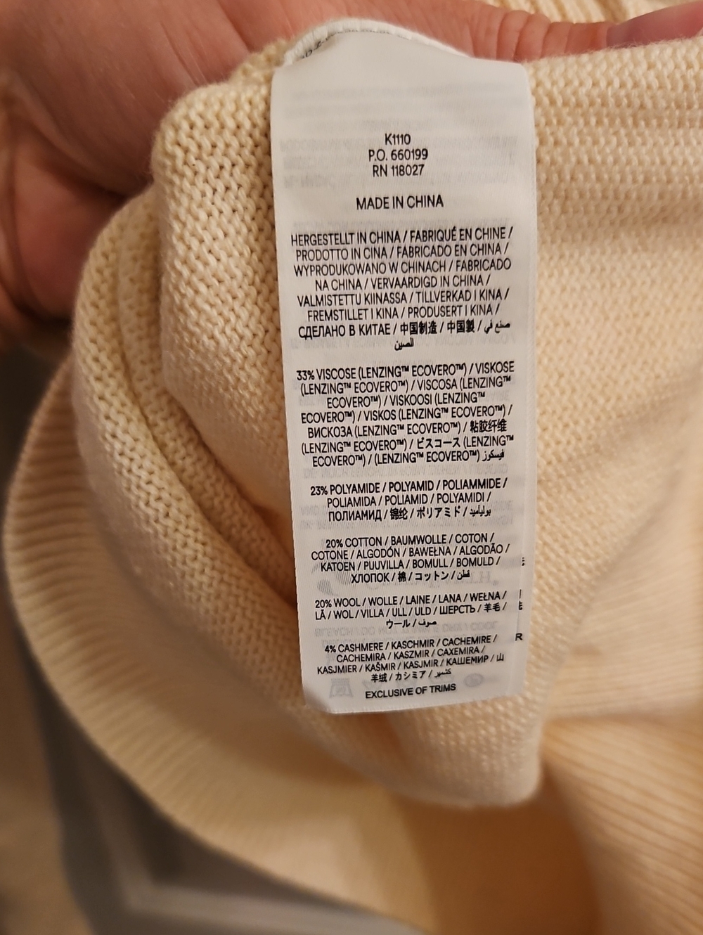 Boden Natural Cream Sailor Bow Knit Jumper, Cashmere, Wool, Cotton, S - Picture 7 of 11